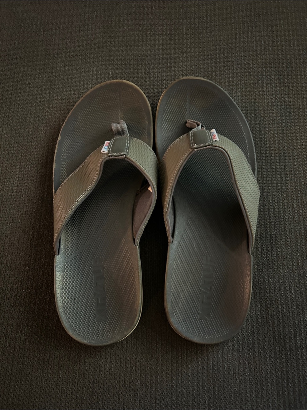Kids Olive and Black Comfort Flip-Flops - Padded Strap